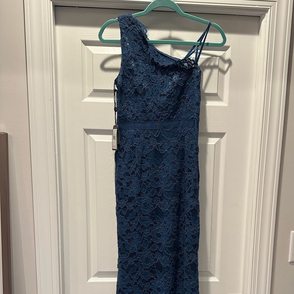 2 FOR $60 GOWNS! Adrianna Papell Blue Lace Maxi Gown